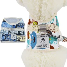 

2018 New Arrival Mesh Dog Harnesses Soft Nylon Pet Harness Cloth Kawaii Vest Leash Lead Collar Set Pet Leashes Supplies S M L XL