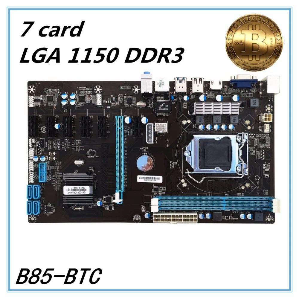 new Bitcoin Mining Motherboard B85 BTC LGA 1150 DDR3 7 card PCI E USB3