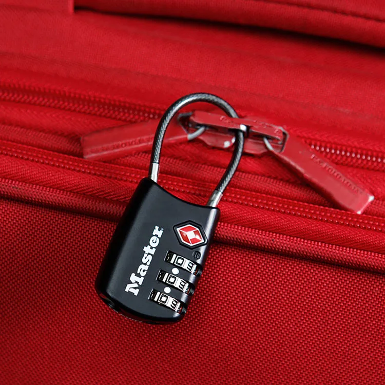 TSA Luggage Strap Locks Digit Metal Password Customs Luggage Padlocks Combination Suitcase Travel Lock flexible braided steel (6)