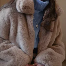 Модное Брендовое пальто из искусственного меха с большим воротником, Женский утепленный жилет из лисьего меха, пушистое пальто на молнии, Прямая поставка wq862