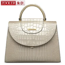ZOOLER Buckle open genuine leather Bag Handbags Women Famous Brand top handle Shoulder bags European Style #6928
