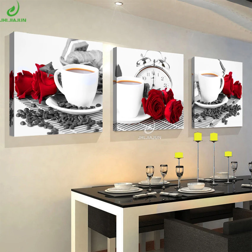 3 шт. настенные картины на холсте с цветочным принтом|the paintings|canvas printspainting for kitchen |
