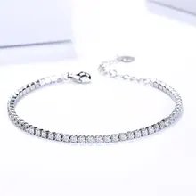 Rhinestone Crystal Bracelet Bling 925 Silver Bangle Bracelets For Women Bridal Wedding Party Jewelry Gift