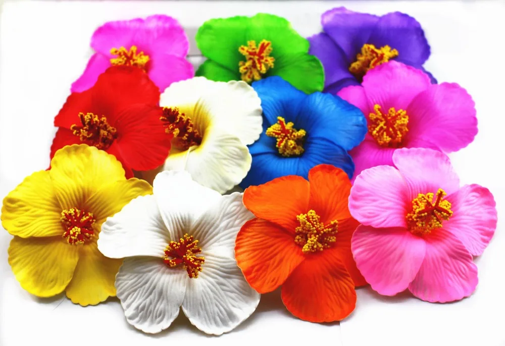 36pcs mixed colors Foam Hawaiian flower Hibiscus Flower bridal hair ...