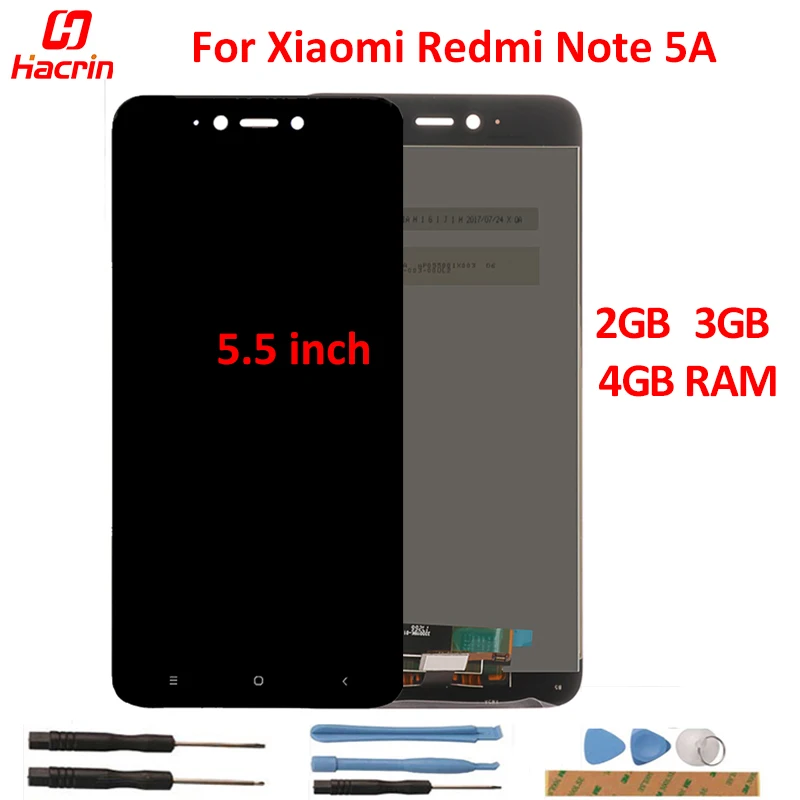 

For Xiaomi Redmi Note 5A 2GB RAM LCD Display +Touch Screen Replacement For Xiaomi Redmi Note 5A Pro 3GB 4GB RAM Global Version