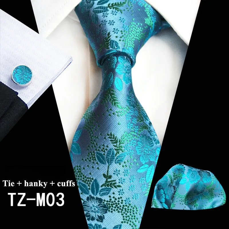 Коричневый модный ретро деловой мужской галстук Карманный Набор Запонок классический мужской Галстук Пейсли набор шелковых галстуков Свадебный жаккардовый - Цвет: TZ-M03