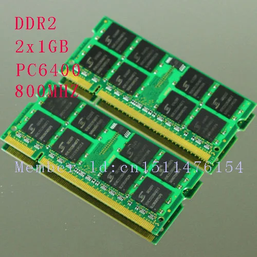 Achat Mémoire d ordinateur portable NOUVELLE 2 GB 2x1 GB PC2 6400 DDR2 800 800 Mhz 240pin DIMM Mémoire D ordinateur Portable DDR2 Faible Densité RAM Livraison gratuite
