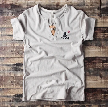 

off white funny t shirts tshirt Plus size fat guys mens loose clothing v-neck Linen short-sleeve Casual 2xl -8xl bust 155 cm