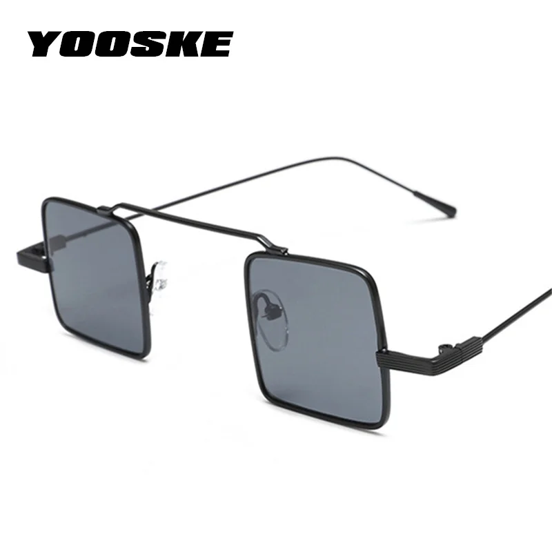 

YOOSKE Small Sunglasses Women Men Vintage Brand Designer Metal Frame Sun Glasses Ladies Reflective Steampunk Glasses