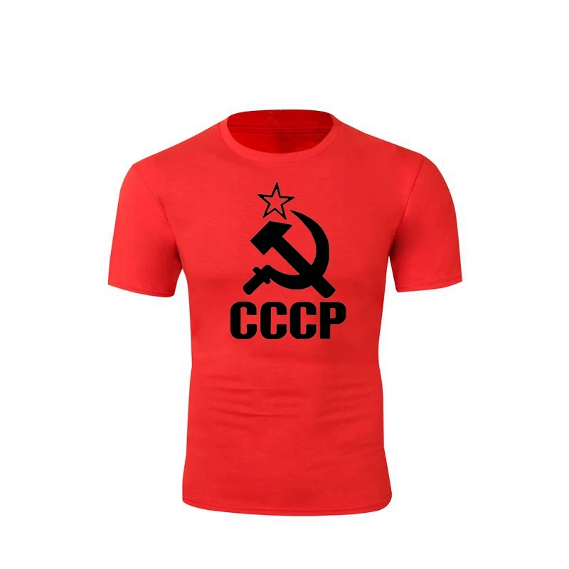 

2019 Summer CCCP Russian T Shirts Men USSR Soviet Union Man Short sleeve Tshirt Moscow Russia Mens Tees Cotton O Neck Tops Tee