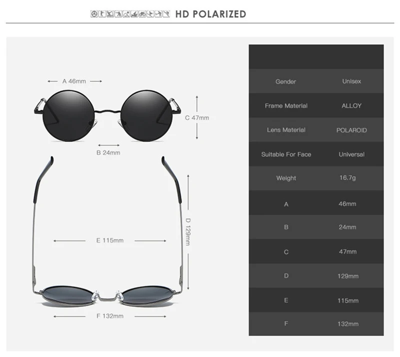 Модные Металлические поляризованные Круглые Солнцезащитные очки для мужчин и женщин John Lennon, винтажные Ретро очки, металлические солнцезащитные очки gafas de sol