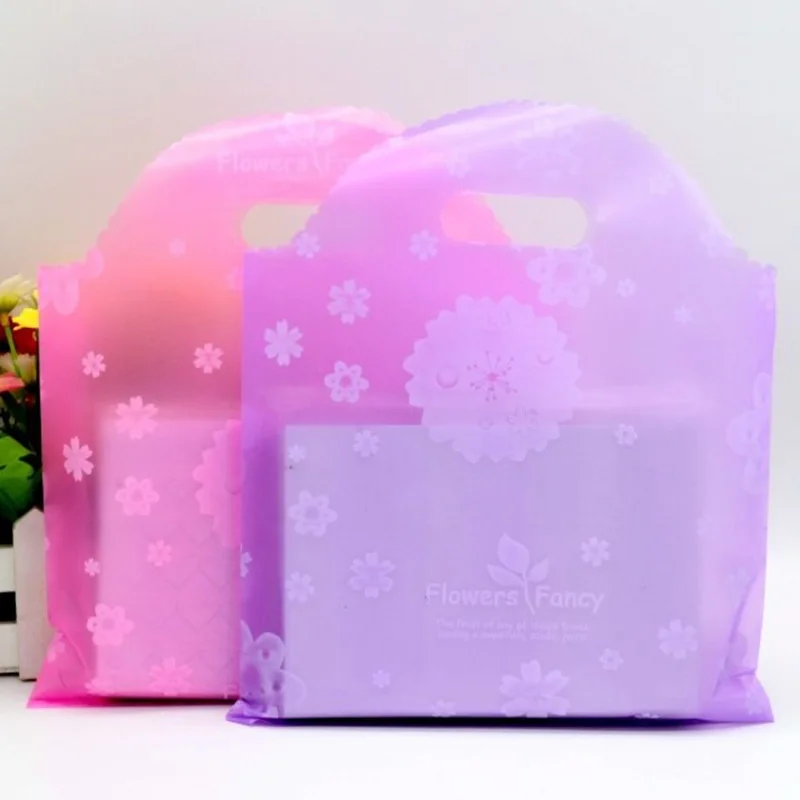 50pcs Good Quality Pink Purple Gift Bags Boutique Gift Plastic