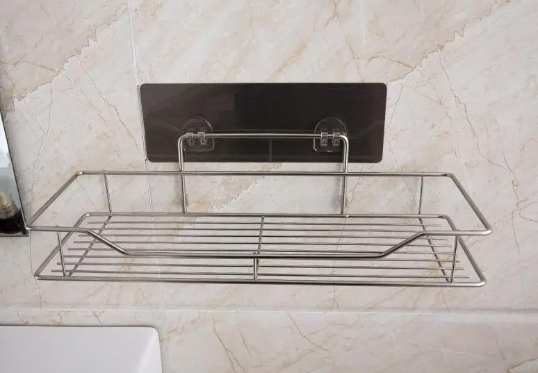 Нержавеющая сталь раковина присоска Органайзер полка ванная комната настенный мощный всасывающий губки корзина для хранения кухонное мыло держатель для полотенец
