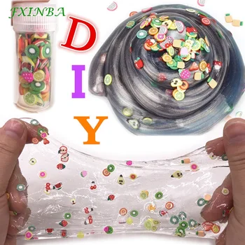 

FXINBA 1 Piece Fimo Fruit Slices For Slime Supplies Addition Clay Sprinkles Fruit Slices Slimes Toys Lizun Box DIY Crafts Decor