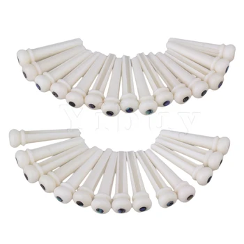

Yibuy Beige Cattle Bone Bridge Pin with Shell Dot for Acoustic Guitar Pack of 30