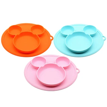 

Baby Safe Silicone Dining Plate BPA Free Solid Children Dishes Suction Toddle Training Tableware Cute Cartoon Kids Feeding Bowls