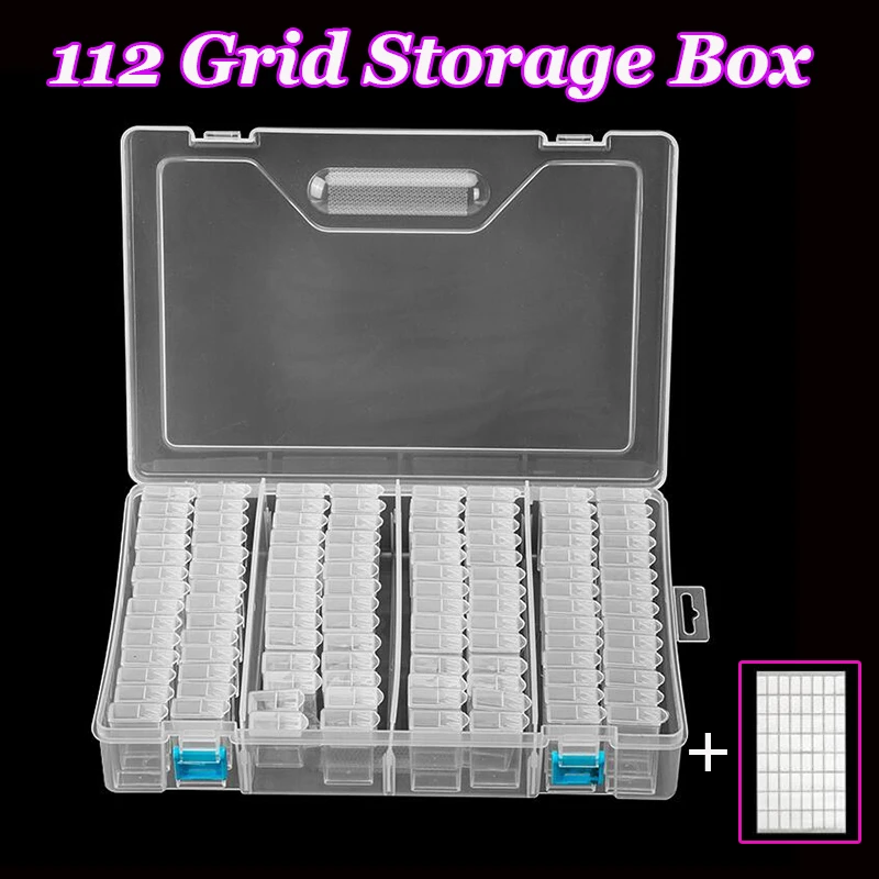 

New 112pcs Plastic 5d Diamond Painting Accessories box Beads Display Storage Box For Diamond Embroidery Cross Stitch Tools