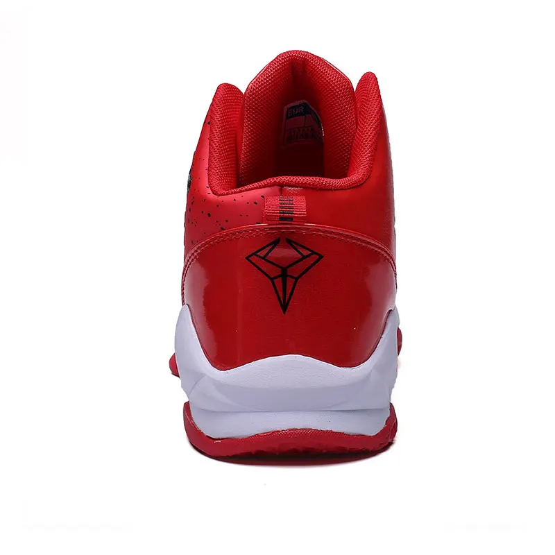 SUROM Luxury Brand Men Red Sneakers Summer Breathable Leather Basketball Shoes Sport Outdoor Athletic Basketball Shoes Men Air