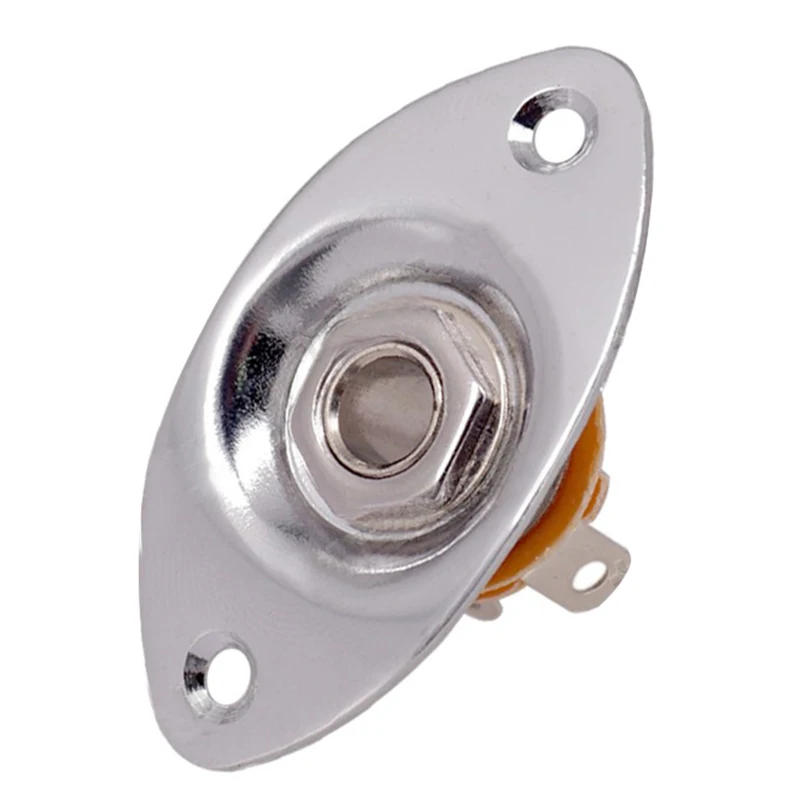Oval Indented Jack Output Plate Jackplate and Socket for Mono Electric Guitar Silver | Спорт и развлечения