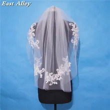 Дешевые 1 уровень слоновая кость/белый Фата локоть Длина Свадебная Фата с расческой