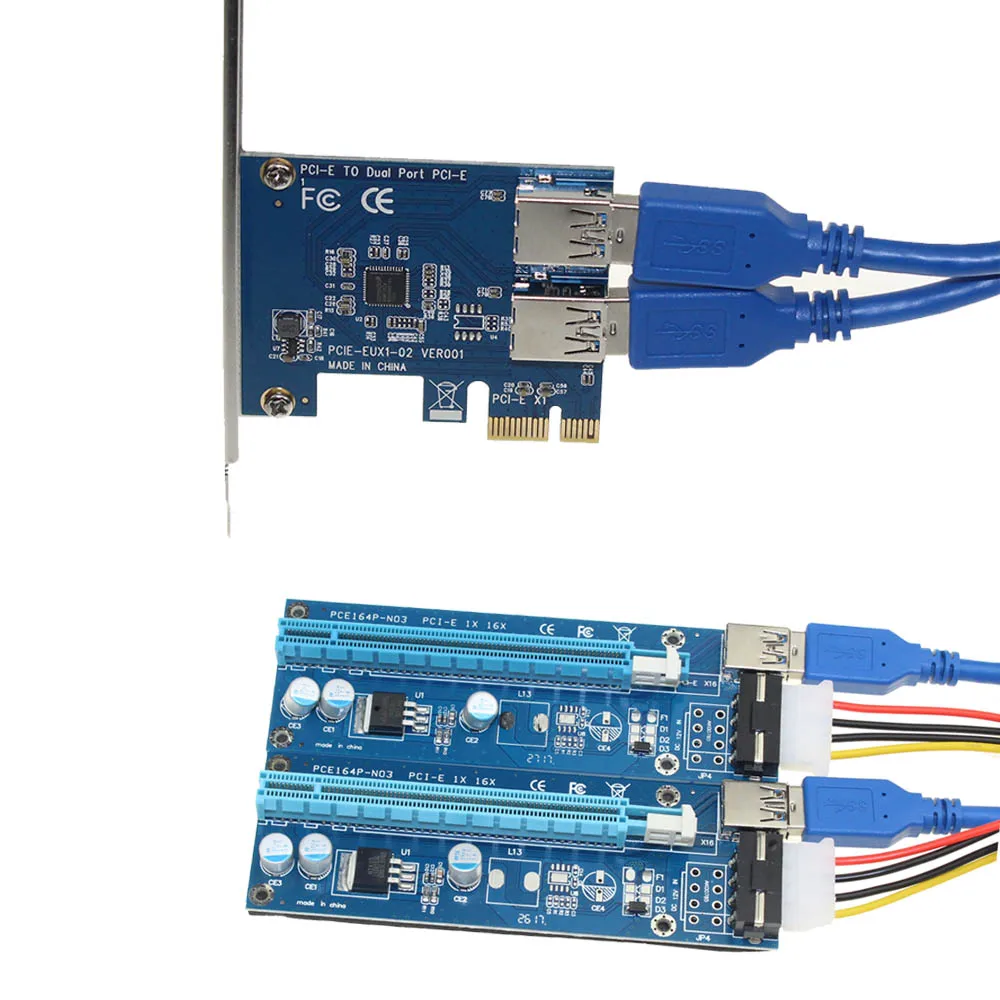 Aliexpress Buy PCIe Riser Card 1 To 2 PCI E 1X To PCI E 16X Slot 