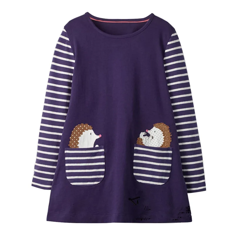 

Princess Dresses for Girls Cotton Animals Applique Baby Dresses Clothing Autumn Spring Party Christmas Girl Dress