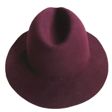 Бордовая красная Мужская Женская шерстяная фетровая шляпа-без Бонда