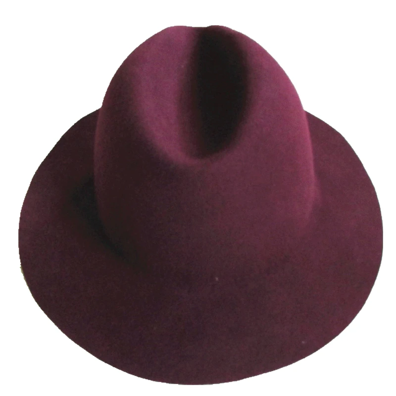 

Burgundy Red Men Women's Wool Felt Fedora Hat - Without Bond