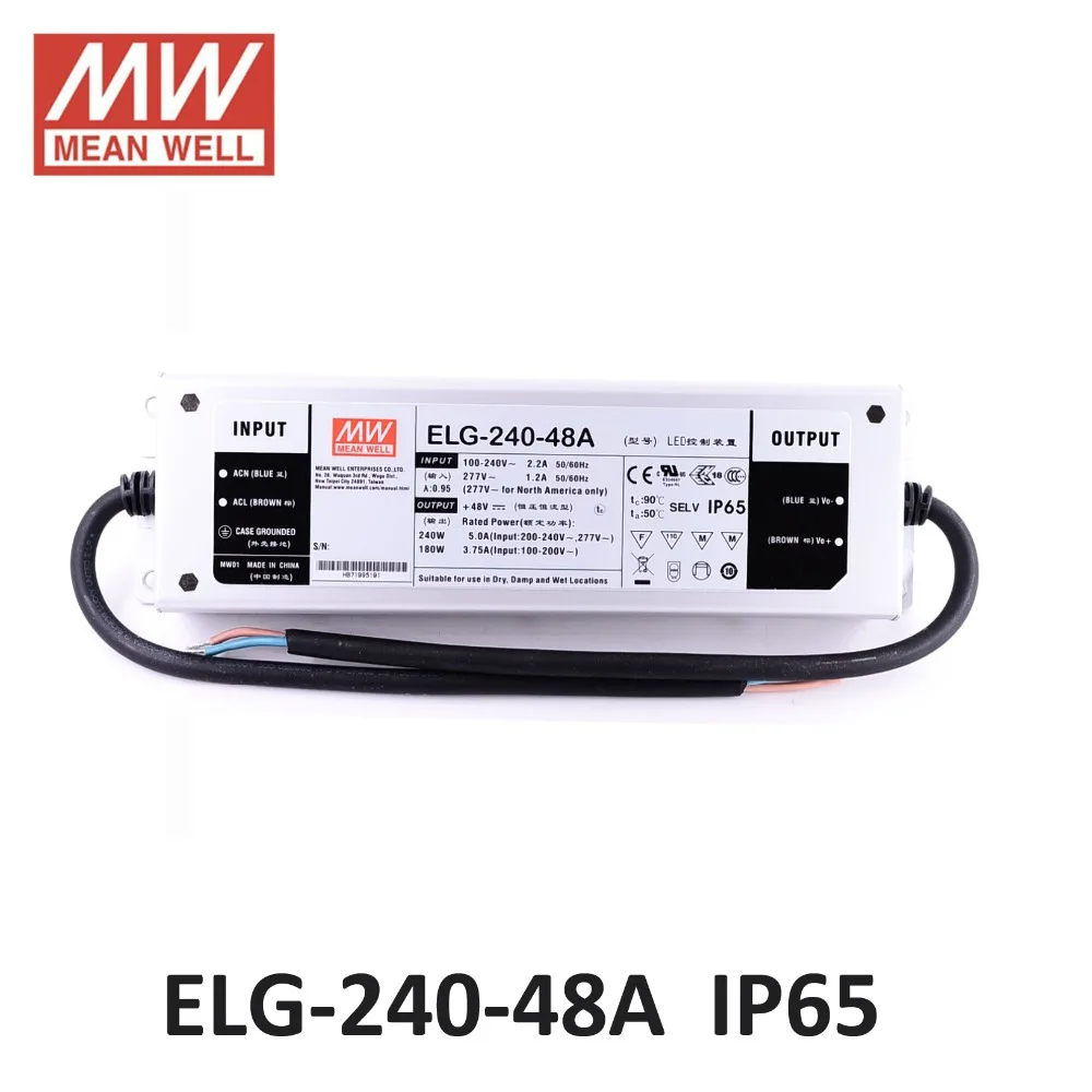 

Original MEAN WELL ELG-240-48A 240W 48V 5A IP65 current and voltage adjust Power Supply Meanwell LED driver ELG-240 A type