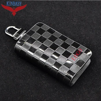 

KUNBABY 10pcs/lot Genunie Leather Car Key Case Cover Key Holder Key Wallet For All Car Logo Brand Free Shipping