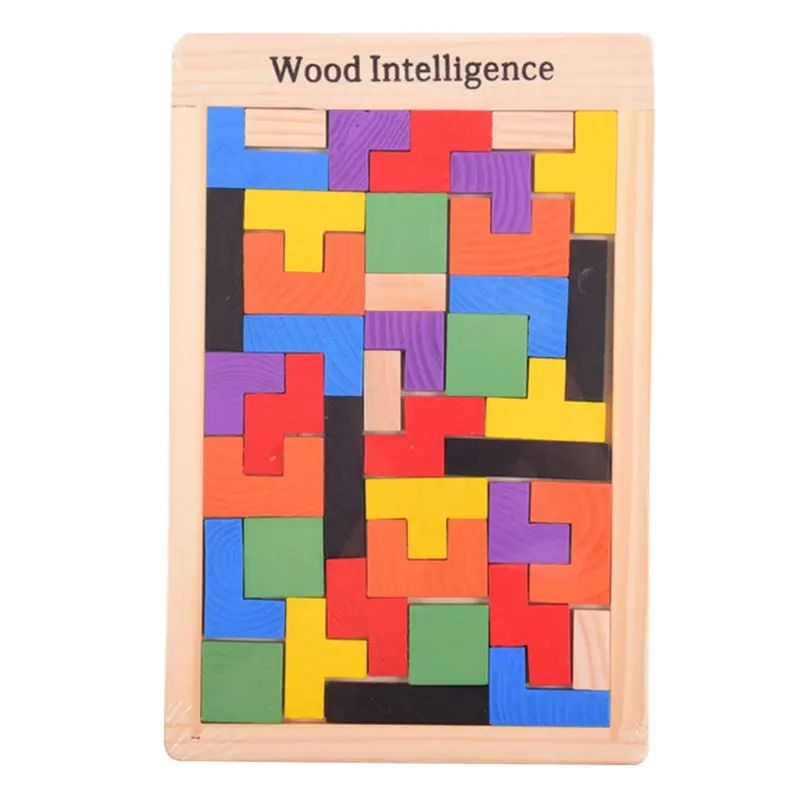 

Baby Wooden Tetris Puzzles Toys Colorful Jigsaw Board Kids Children Magination Intellectual Educational Toys For Children Gift