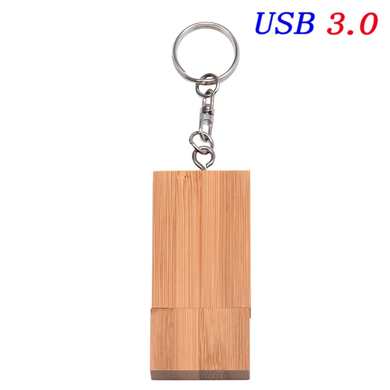 JASTER USB 3,0 5-цветная квадратная деревянная и бамбуковая usb+ цепь+ нажимная коробка USB флэш-накопитель 4 ГБ 8 ГБ 16 ГБ 32 ГБ 64 ГБ диск памяти - Цвет: no box