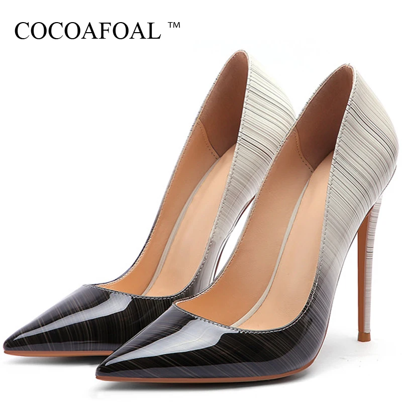 

COCOAFOAL Women's High Heels Bride Shoes Woman Valentine Shoes Fashion Sexy Heels Shoes Patent Leather Party White Wedding Pumps
