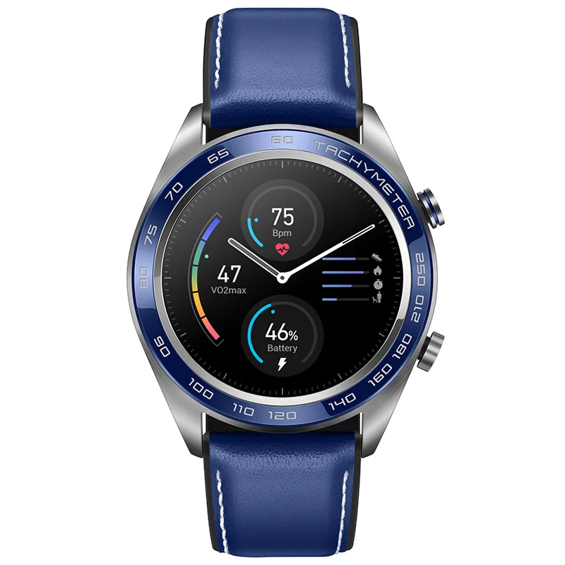 Huawei Honor оригинальные часы Magic SmartWatch NFC gps 5ATM водонепроницаемый трекер сердечного ритма трекер рабочее сообщение напоминание - Цвет: Blue