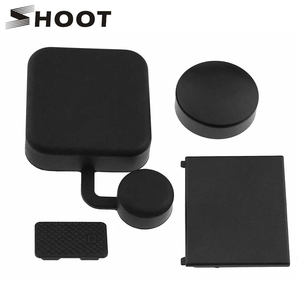 

SHOOT 4 in 1 Housing Lens Cap Replacement Battery Door Side Door Cover For GoPro Hero 3+ 4 Black Silver Camera Go Pro Accessory
