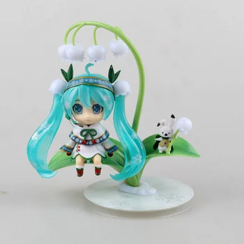

New Cute Lotus Leaf Hatsune Miku Anime Figures Q Ver. PVC Action Figure Movable Boxed Model Toy Christmas Birthday Gift QB110