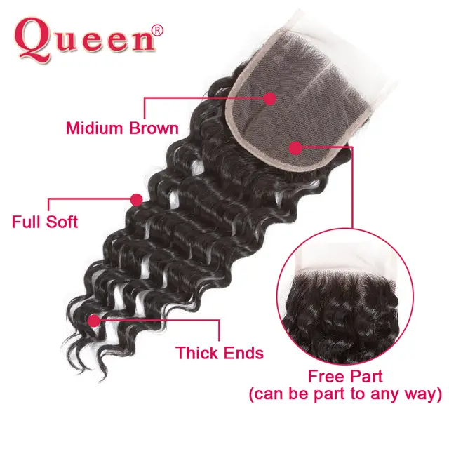 Online Shop Queen Hair Products Deep Wave 3 Bundles Remy Human