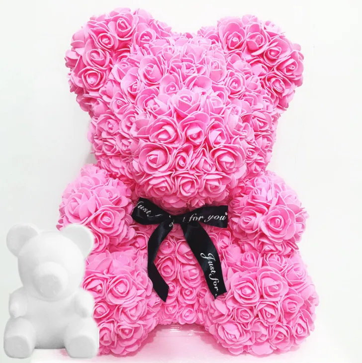 

1Pcs Polystyrene Styrofoam White Foam Bear Mold Artificial Flower Head Rose Teddy Valentine's Day Gifts Party Wedding Decoration