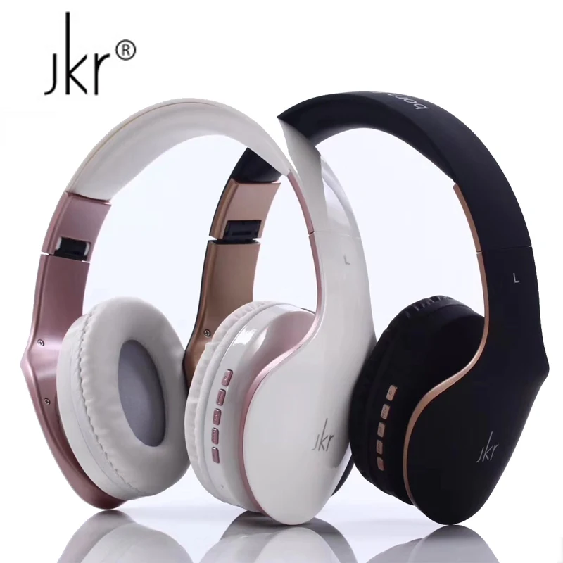 JKR-102B беспроводные Bluetooth наушники стерео аурикулярный с микрофоном FM радио Поддержка TF карта MP3 музыка шумоподавление Гарнитура