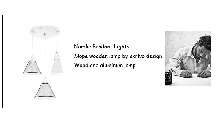 Скандинавский подвесной светильник s для дома, современный подвесной светильник, Деревянный алюминиевый абажур, светодиодный светильник для спальни, кухни, 90-260 В, E27