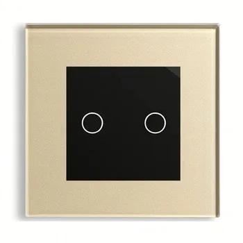 

Bseed 240v Touch Switch 2 Gang 1 Way Touch Switch Dimming Led With Crystal Panel Gold Dimmer Switch Eu Uk Us Au