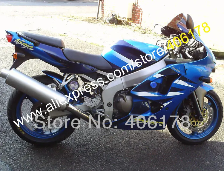 

Hot Sales,Blue Black Body For Kawasaki ZX6R 2000 2001 2002 636 ZX-6R 6R 00 01 02 ZX 6R ABS Moto Fairing Kit (Injection molding)