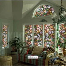 Витражная пленка Магнолия выгравированное Стекло окно конфиденциальности пленка текстурированная/витражный эффект Цветочная безопасность статическое липкое 60x100 см