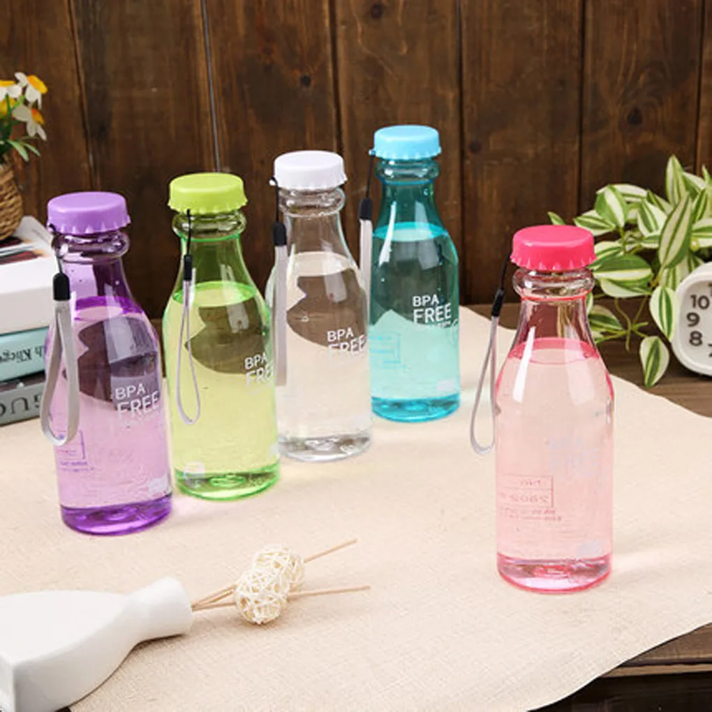

Hot Unbreakable plastic soda bottle sealed transparent bottle Glasse 6 Colors