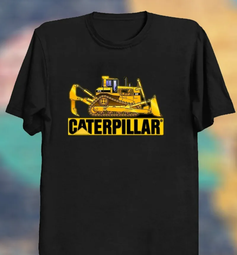 

Men T Shirt Fashion Caterpillar Logo Tops Black T Shirt Novelty Tshirt Women
