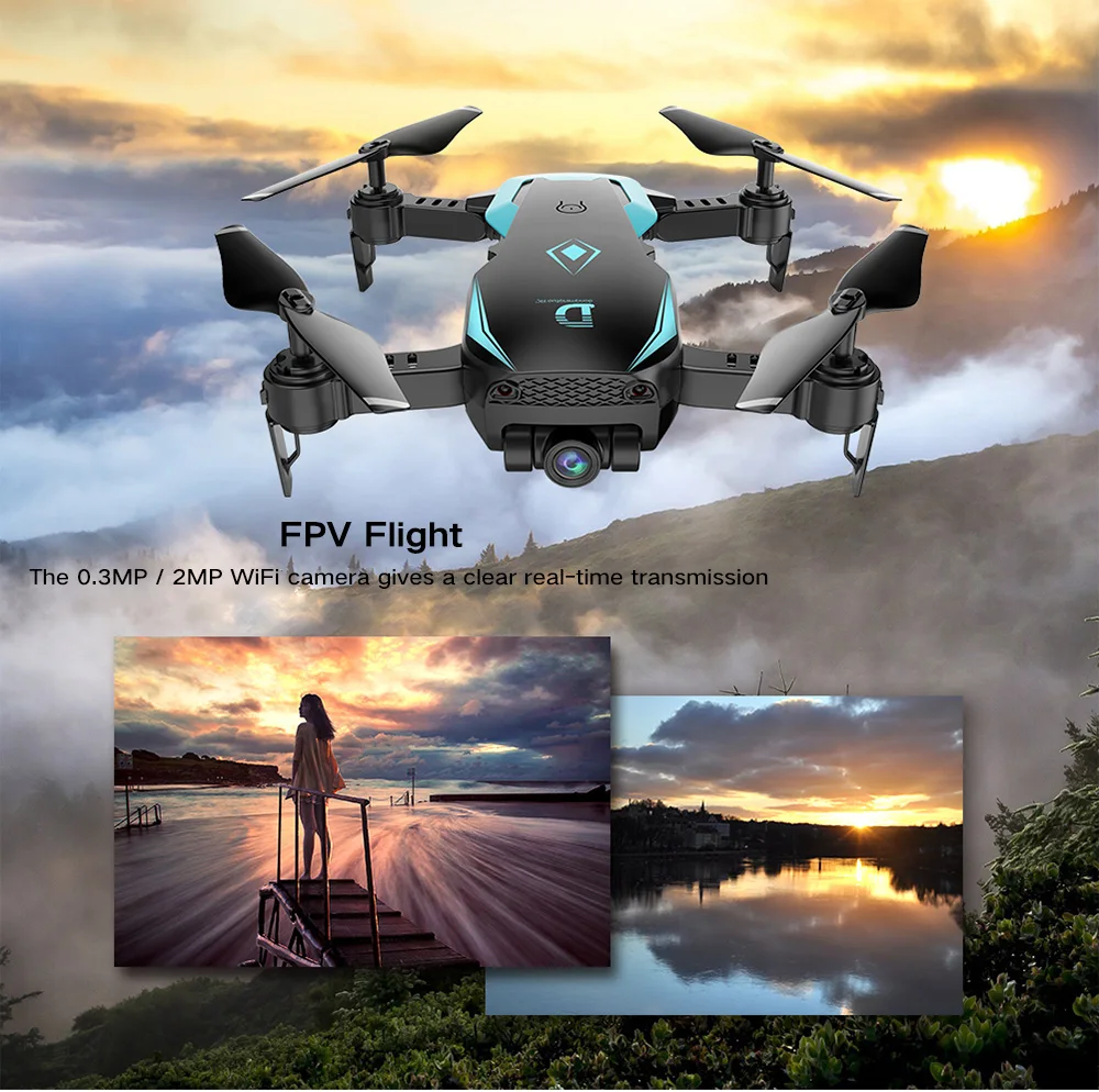 Abay Горячая X12 WiFi FPV RC Дрон высота держать широкоугольные линзы Waypoints Следуйте Безголовый режим один ключ возврат/взлет YH-48