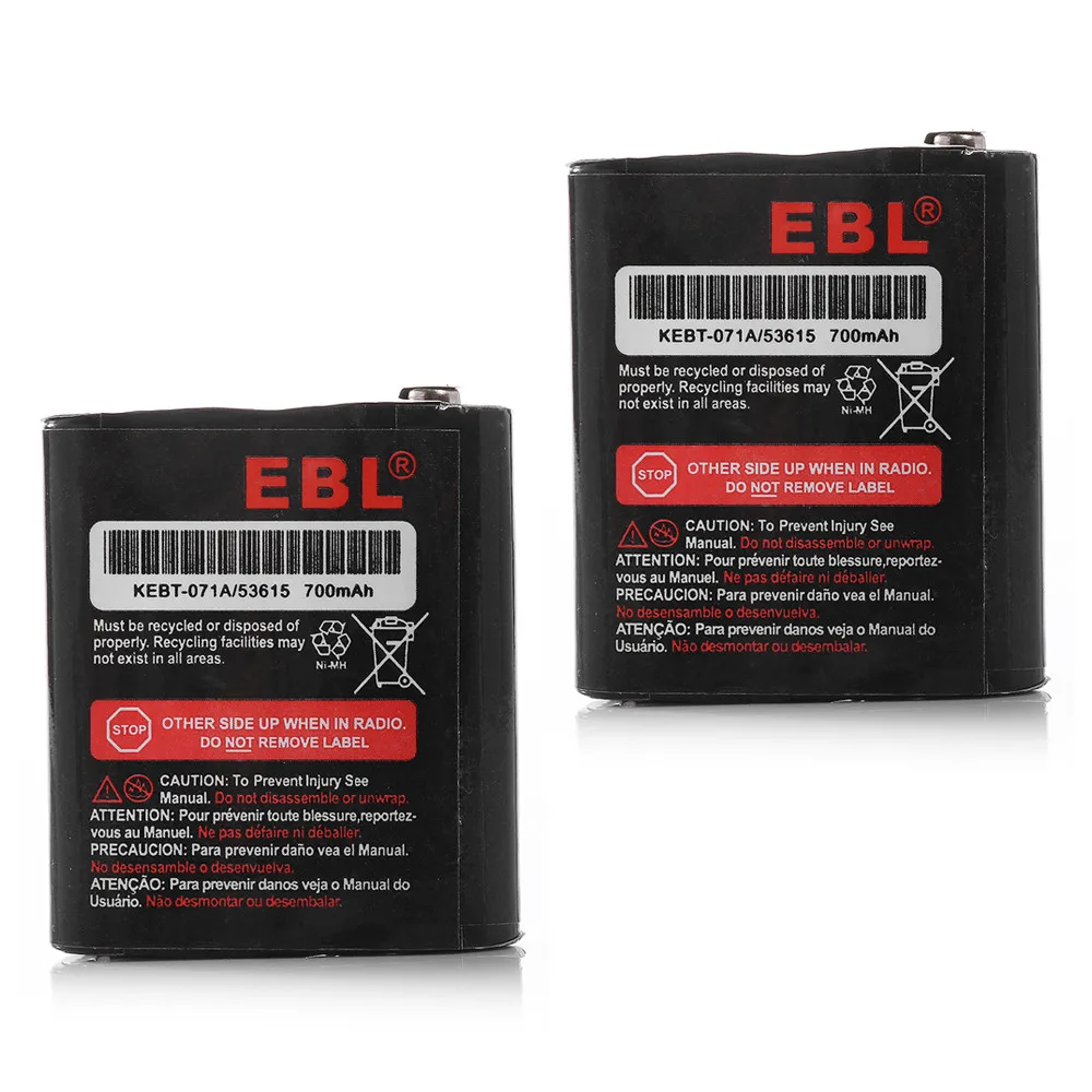 2pcs EBL 700mAh NiMH 3.6v Battery For Motorola Radio Talkabout 53615