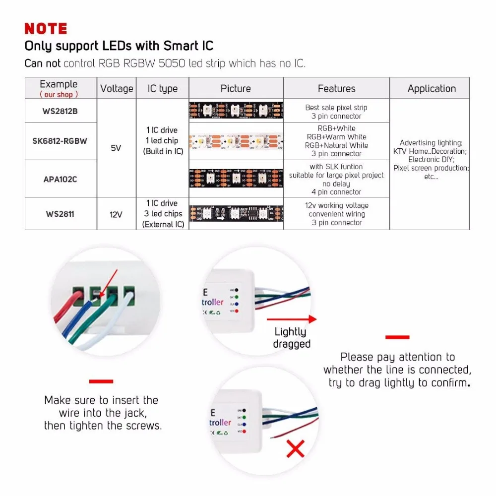 DC5V-24V SP105E SP107E SP110E Bluetooth Music Led Controller WS2811 WS2812B SK6812 RGB/RGBW APA102 WS2801 Pixels Led Strip Leds