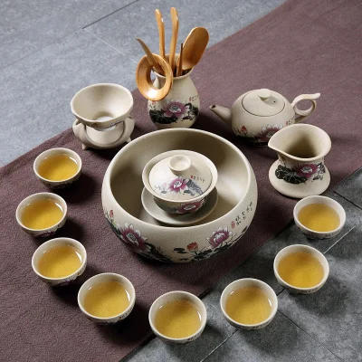Китайские чайные наборы кунг-фу Крышка чайника чашка Tieguanyin Черный чай подарочный набор высококачественный керамический чайный сервиз - Цвет: 09 Sets