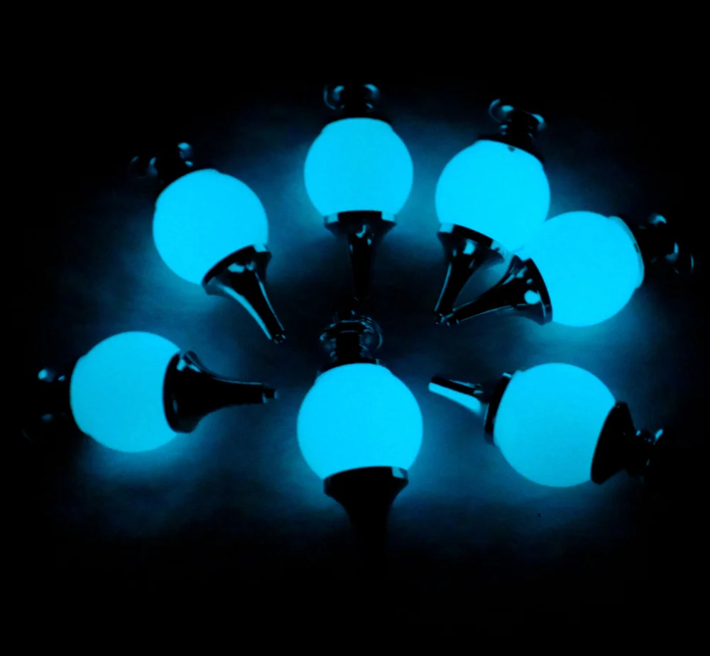 

6pcs/lot Glow in the Dark Luminous Stone Pendant moonstone Natural quartz crystal pendant Handmade Healing Round pendulum